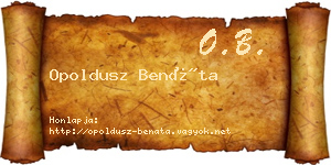 Opoldusz Benáta névjegykártya